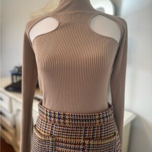 Lush Beige Ribbed Knitwear